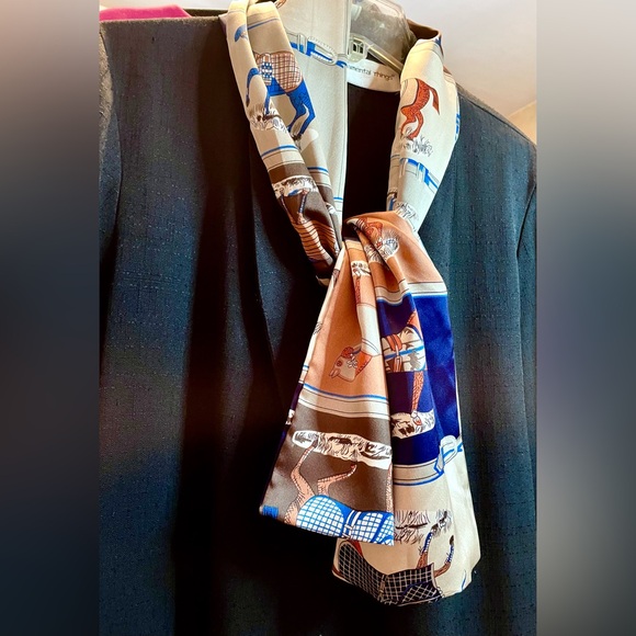 Accessories - Silk Equestrian Themed Bandeau Scarf